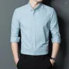 Chemises décontractées pour hommes Top qualité coton mâle 2024 printemps rayures pur vêtements affaires bureau homme robe