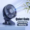 Electric Fans USB Charging Desktop Fan Clip Type Portable Mini med 360 graders rotation Justerbar lämplig för studentens sovsalarh240313