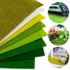 Pelouse 50 x 100 cm - Tapis de gazon artificiel pour train miniature - Papier non adhésif - Décoration de gazon - Accessoires de jardin