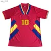 Fani TEES TEES SOCCER Jerseys 1994 Rumunia drużyna narodowa męska Hagi Raducioiu Popescu Rumunia Home Yellow Away Red Retro Football Shirt Short SleeveH240313