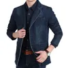 Giacca da uomo in denim Autunno Inverno Cotone Giacca da uomo moda casual Giacca da uomo slim fit Jeans Blazer Plus Size Blazer Masculino 240306