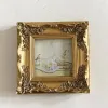 Frame 4inch Creative Harts Photo Frame Gold Color Square Form Bild ram Fotohållare Desktop Ornament Heminredning