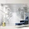 PO壁紙3Dステレオ抽象スペースヨーロッパスタイルパターンダイヤモンド壁画壁紙リビングルームテレビ背景壁装飾216W