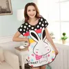 Women's Sleepwear Summer Cartoon Nightdress Ladies Milk Silk Double-sided Printing Cute Nightgown Night Wear