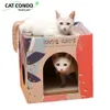Kedi yatak evi kedi çizik tahtası çift katmanlı evcil kedi evi için kapalı kağıt tahta için kedi kınamak oluklu kağıt kedi çizici oyuncaklar 240227