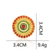 Броши Необычные Роскошные Гелиос Солнечный Диск Медь Красочные Полный Циркон Асфальтированные Круглые Латуни Для Пальто Платье Свитер Ювелирные Изделия