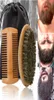 Haute qualité doux poils de sanglier bois barbe brosse coiffeur outil de rasage hommes moustache peigne Kit avec sac cadeau barbe cheveux peigne Set3081902