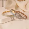 Bracciale con zirconi per donna Set di braccialetti di lusso con accessori di gioielli in acciaio inossidabile di modaL2403