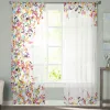 Cortinas coloridas com notas musicais, símbolo da música, cortinas transparentes para sala de estar, quarto, decoração, janela, voiles, manhã, tule