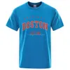 メンズTシャツオリジナルボストンEST.98ストリートレターTシャツメンカジュアル服ファッションTシャツ面白いTシャツ通気可能な綿Tシャツ