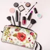 Cosmetic Bags Vintage Hand Drawn Floral Portable Makeup Case For Travel Camping Outside Activity Toiletry Jewelry Bag