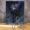 Numéro loup dessin animé Animal peinture par numéros Kit peintures à l'huile 50*70 peinture sur toile Loft mur photo adultes mur Art dessin