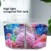 Serbatoi Acquario per pesci guppy in acrilico acquario in due parti betta piccolo acquario paesaggistico scatola di isolamento da cova per acquario trasparente