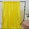 Curtains 2pcs Colorful Satin Backdrop Curtain For Christmas Wedding Party Decoration Rod Pockets Home Window Curtains Living Room Drape