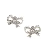 Viviennes Westwood Earrings Saturn Bow Earrings 925 Silver Needle Shining Diamond Earrings Sweet Cool Simple Trendy
