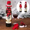 Décoration de fête Année Cadeau Père Noël Bouteille de vin Couverture anti-poussière Écharpe Chapeau Noël Noel Décorations de Noël pour la maison Navidad 2024 Décor de table