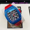 Aufregende Uhr RM Watch Hot Watch RM030 Serie RM030 Blaue Keramikseite Rotes Paris Limited-Zifferblatt 42,7 * 50 mm Komplettset