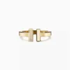 Designer tiffay and co s925 Sterling Silver Classic Double T Gold Plated Diamond Set Simple Style Star Ring Generation INFC