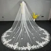 Bridal Veils Arrival White Ivory Appliques Lace Casamento Cathedral Wedding Sexy Accessories Welon