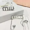 Семейный дизайнер Miumiu Браслеты Буквы Полный бриллиантовый браслет Медная платина с двойными стальными штампами Роскошные высококачественные женские сумки