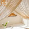 Curtains New French Girl Room Gauze Curtain Cream Champagne Chiffon Gauze Curtains for Living Room Bedroom Partition Curtain Custom Made