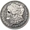 Hb08 hobo morgan dólar crânio zumbi esqueleto copiar moedas latão artesanato ornamentos decoração para casa accessories196c