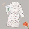 Mulheres sleepwear lopnt amor impressão pijama sexy cetim lingerie cinto uma peça feminina vestes nightwear mulheres noite robe vestidos