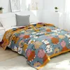 Comforters sätter ny kawaii -filt och kastar fritidsartikel soffa handduk söta katter sommar cool quilt dubbel bomullsfilt för sängar mjukt ark yq240313