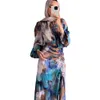 Middle East Arab Womenswear Spring 2024 New Style Temperament Doodle Bubble Sleeve Long Dress