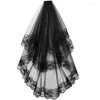 Voiles de mariée mariage deux/une couche courte dentelle voile avec peigne noir blanc pour robes accessoires de cheveux