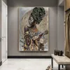 Dipinti africani Black Woman Graffiti Art Poster and Stamts Abstract Girl Canvas on the Wall Pictures Decor277y