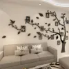 3D Acrylic Tree Po Frame Wall Stickers Crystal Mirror Stickers Pasta på TV Bakgrund Diy Family Decor1241C