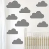 Autocollants muraux de nuages de grande taille, 9 pièces/ensemble, décalcomanies en vinyle, décoration de chambre d'enfant et de bébé, peintures murales d'art nuageuses amovibles