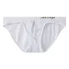 Cuecas masculinas sexy galo buraco briefs roupa interior erótica gelo seda confortável respirável calcinha cintura baixa lingerie sedutora