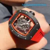 Spannend polshorloge Exclusieve horloges RM Watch RM055-serie Keramisch Handmatig 49,9 * 42,7 mm RM055 Zwart keramiek Rood frame Gelimiteerd tot 30 stuks