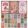 Pink Cake&Donuts&Ice-cream Tin Sign Vintage Metal Poster Iron Sheet Decor For Club Bar Restaurant Cafe Painting Wall Home Decor H1266U