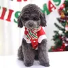 Dog Apparel Pet Flannel Elk Christmas Decoration Cotton-Padded Coat Winter Warm Hoodie Puppy Plush Onesie Cat Cosy Jacket Vest Clothes