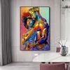 Impresión en lienzo Arte africano Pintura al óleo Pareja Carteles e impresiones Rey y reina Arte abstracto de la pared Imágenes en lienzo para el diseño del hogar 278E