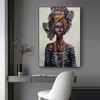 African Queen Black Woman Affischer and Prints Modern Canvas Art Wall Painting for Living Room Home Decoration Unframed314T