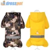 DRESSPET Cappotto impermeabile per cani di piccola taglia 100% poliestere impermeabile per cani di piccola e media taglia Abbigliamento antipioggia XXL Y200917315k