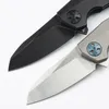 CK 0456 Flipper Knife D2 Steel Satin/Black Titanium Coating Tanto Point Blade CNC TC4 Titaniumlegering Handle Ball Bearing EDC Pocket Knives