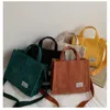 Waist Bags Women Corduroy Zipper Shoulder Bag Small Cotton Canvas Handbag Casual Tote Female Eco Crossbody Vintage Messenger