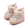 Botas 0-18 meses nascidos meninas neve coral velo inverno bonito tornozelo para criança quente bebê andando sapatos