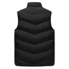 Bomullsjacka Mens Autumn Winter Solid Color Vest Pocket Sleeveless Parka Lose Simple Pending 240314