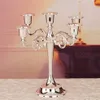 Silver Metal Candle Holder 5-Arms Candle Stand 27 cm Tall Wedding Event Candelabra Candle Stick2846