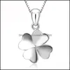 Pendant Necklaces Womens Four-Leaf Clover Of Design Necklace 2021 Chain Alloy Dress Statement Accessories Collana Di Moda Drop Deliv Otdj3