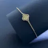 Mini Four leaf clover bracelet designer suitable for women bracelet Natural stone and shell making gold plated 18K brand designer gift for girlfriend with box 027