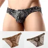 Underpants Men Sexy Underwear Leopard Printed Briefs U Convex Pouch Lingerie Thin Section Breathable Panties For Man