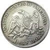 Eua conjunto completo de 1839-1861O 21 peças liberdade sentado meio dólar artesanato banhado a prata cópia moedas ornamentos de latão decoração para casa accesso252l