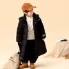 Manteau en duvet pour filles, veste d'hiver chaude à capuche, longue, noire, épaisse, vêtements d'extérieur, parka à la mode pour adolescents de 6 8 10 12 14 ans